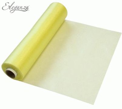 Eleganza Soft Sheer Organza 29cm x 25m Pale Yellow - Organza / Fabric